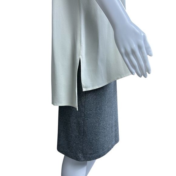 Eileen Fisher Silk Georgette Crepe Tank Top SMALL Bateau Neck Quiet Luxury - Picture 9 of 14